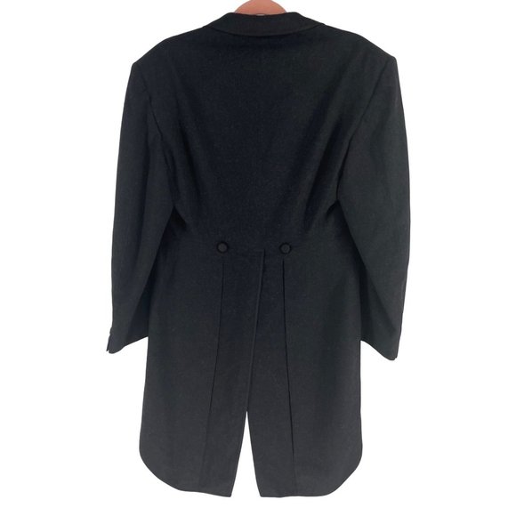 Hudson Tailoring Company Men's Size Medium Grey Double-Breasted Wool Trench Coat - Picture 2 of 7